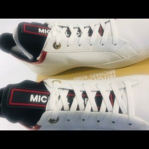 ace perforated leather and scuba sneaker